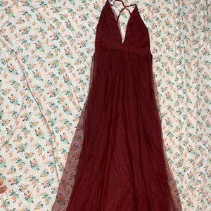 Dark red maxi dress